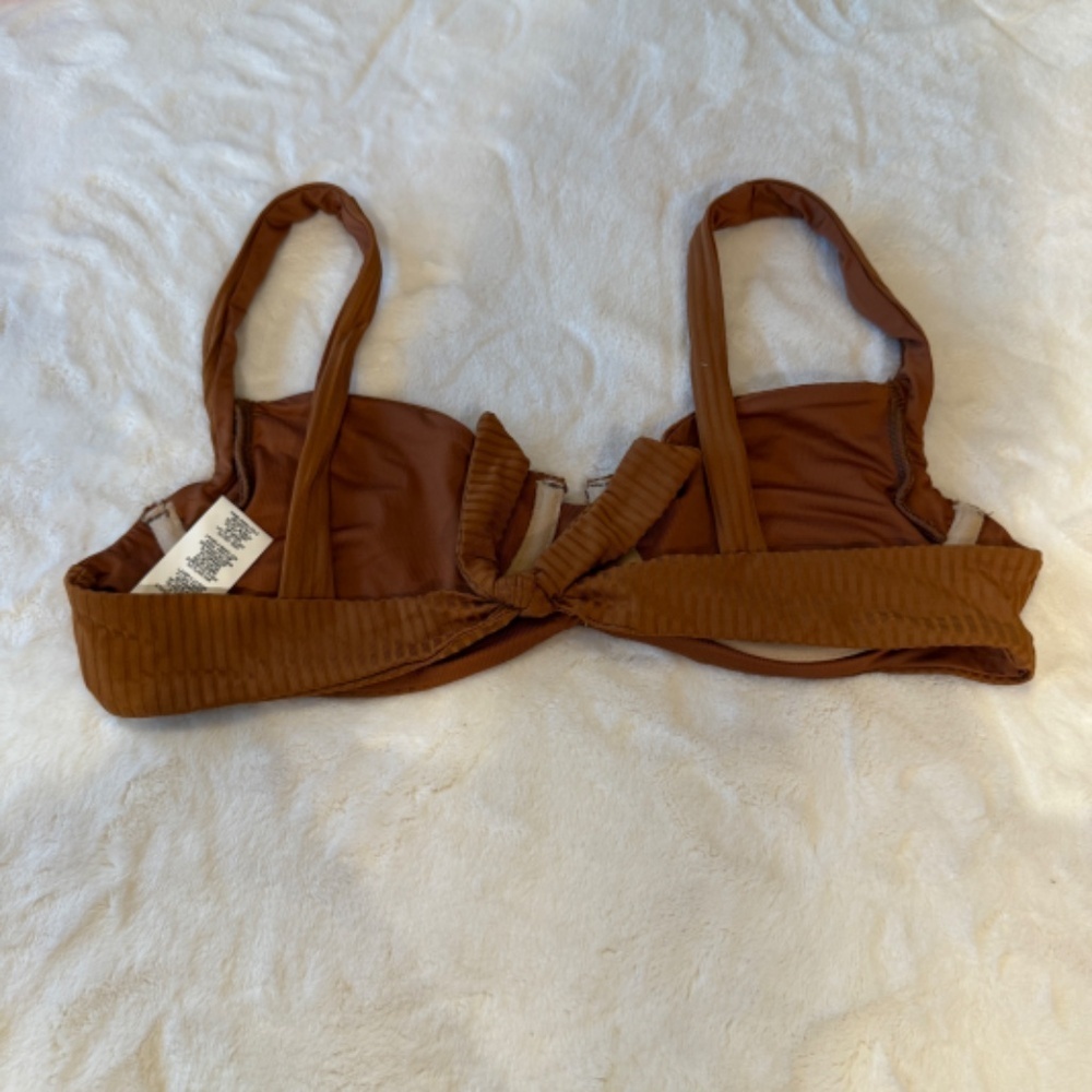 New! Vitamin A Chai Brown Eco Ribbed Fabric Demi Madori 31028 - Picture 5 of 10